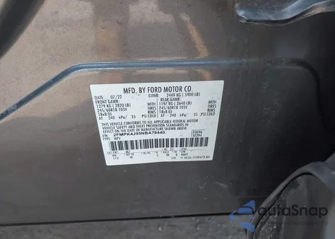 2022 Ford Edge Sel z USA, uszkodzony, nr VIN 2FMPK4J95NBA79440